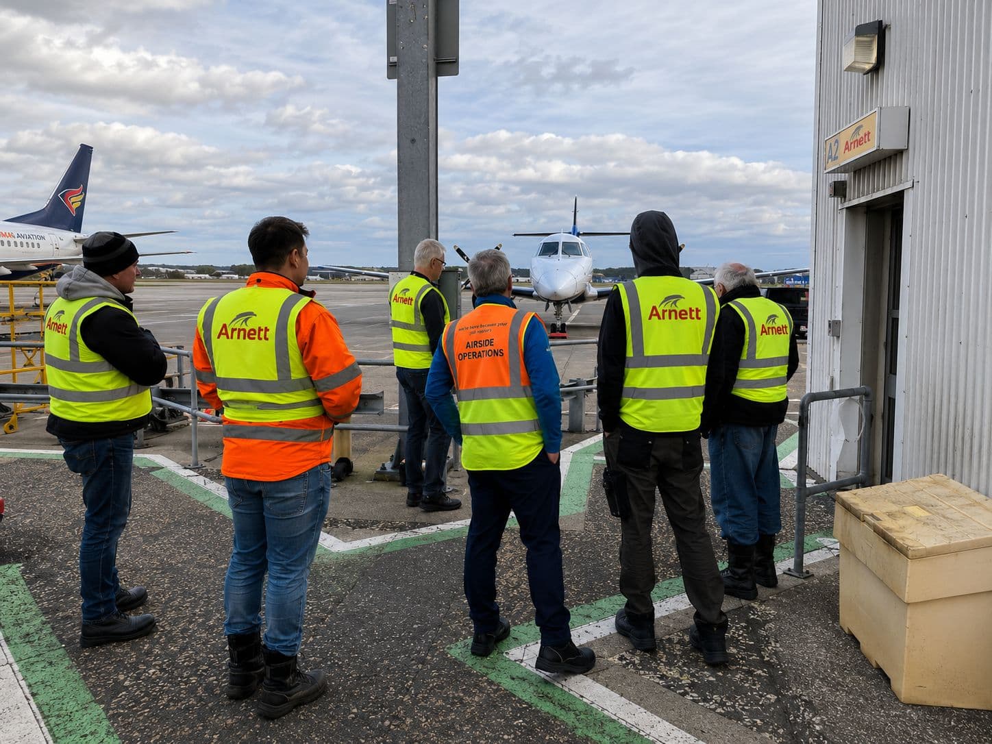 Arnett UK operatives on shift at Aberdeen International Airport
