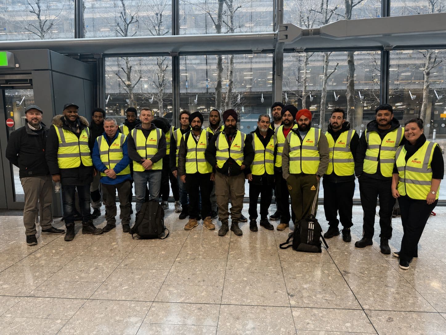 Arnett UK team during the Heathrow T5 baggage response, December 2024